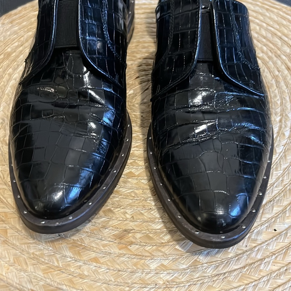 Freda Salvador D’orsay Embossed Croc Leather Oxfords Loafers Shoe Size 6 - Picture 5 of 11